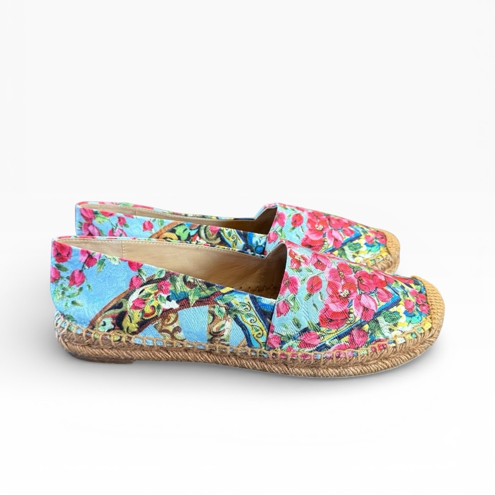 Dolce & Gabbana Multicolor Floral Print Fabric Espadrille Flats EU 40 US 10 - Picture 3 of 14